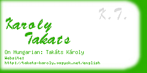 karoly takats business card